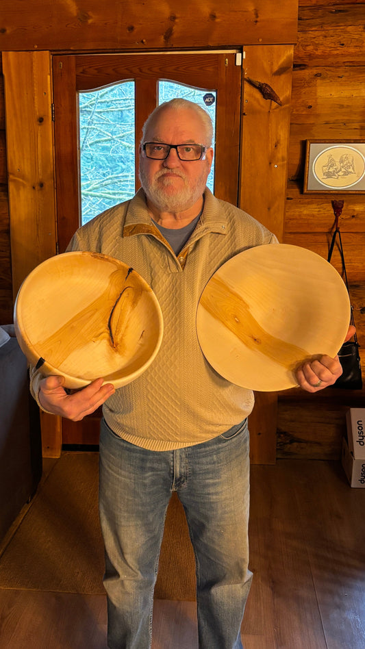 Unique 14" Maple Bowl & Platter Set
