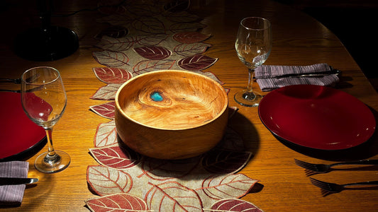 Handmade 10” x 4” Highly Figured Broadleaf Maple Decor Bowl.