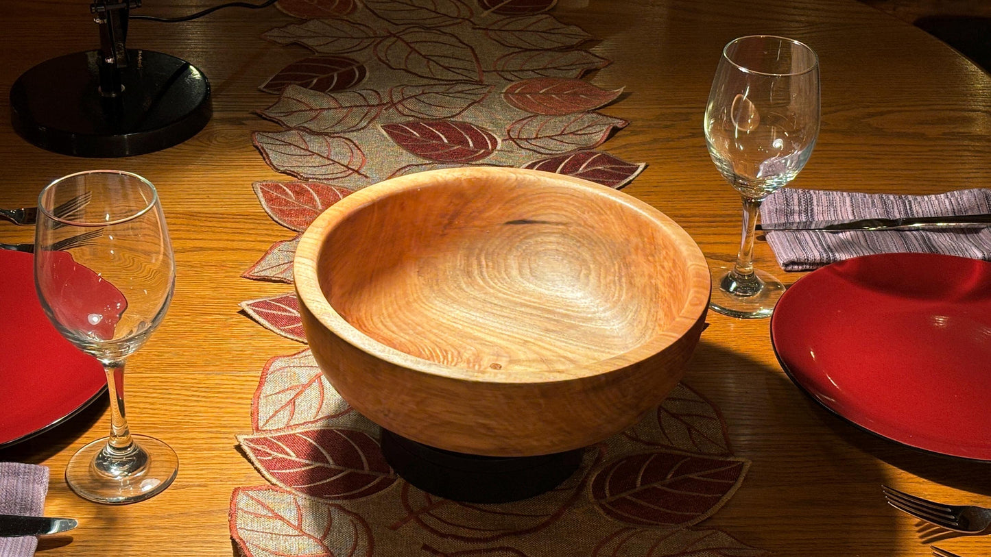 Handmade 11” x 4” Mid-Sized Broadleaf Maple Salad Bowl.