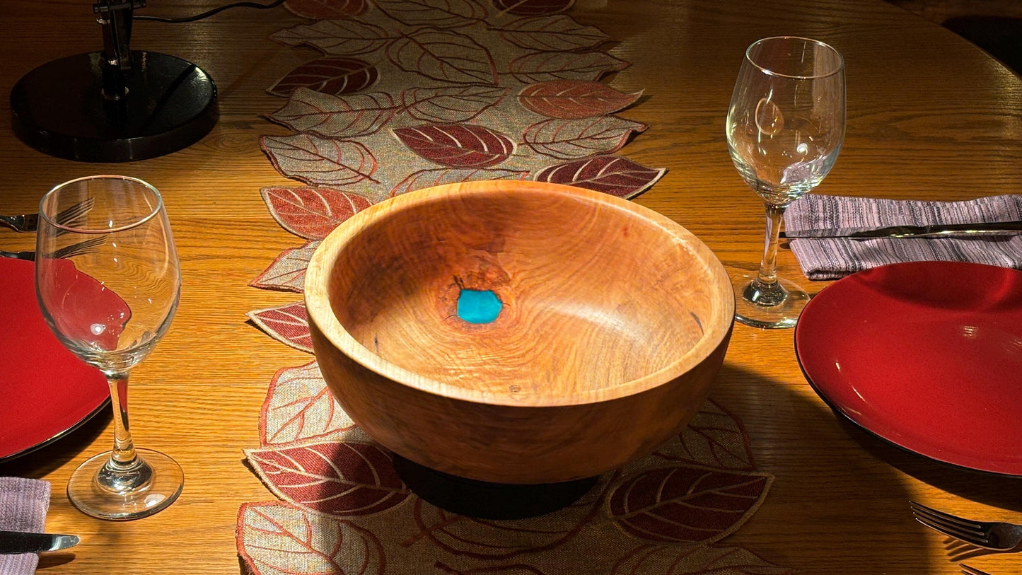 Handmade 11” x 4” Mid-Sized Broadleaf Maple Salad Bowl.